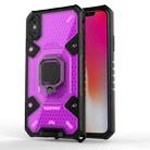 For iPhone X Space PC+TPU Ring Holder Protective Case(Purple) - 1