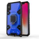 For iPhone X Space PC+TPU Ring Holder Protective Case(Blue) - 1