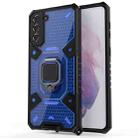 For Samsung Galaxy S21+ 5G Space PC+TPU Ring Holder Protective Case(Blue) - 1