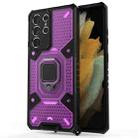 For Samsung Galaxy S21 Ultra 5G Space PC+TPU Ring Holder Protective Case(Purple) - 1