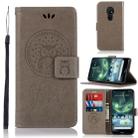 For Nokia 7.2 Wind Chime Owl Embossing Pattern Horizontal Flip Leather Case with Holder & Card Slots & Wallet(Grey) - 1