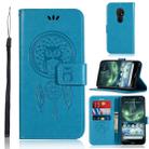 For Nokia 7.2 Wind Chime Owl Embossing Pattern Horizontal Flip Leather Case with Holder & Card Slots & Wallet(Blue) - 1