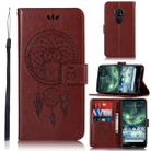 For Nokia 7.2 Wind Chime Owl Embossing Pattern Horizontal Flip Leather Case with Holder & Card Slots & Wallet(Brown) - 1