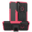 For OPPO Realme 5 Tire Texture TPU + PC Shockproof Case with Holder(Pink) - 1