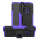 For OPPO Realme 5 Tire Texture TPU + PC Shockproof Case with Holder(Purple) - 1