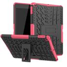 For iPad 10.2 Tire Texture TPU + PC Shockproof Case with Holder(Pink) - 1