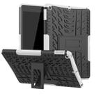 For iPad 10.2 Tire Texture TPU + PC Shockproof Case with Holder(White) - 1
