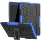 For iPad 10.2 Tire Texture TPU + PC Shockproof Case with Holder(Blue) - 1
