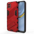 For Honor Play 20 Punk Armor 2 in 1 PC + TPU Shockproof Case with Invisible Holder(Red) - 1