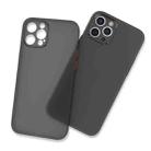 For iPhone 12 mini 0.3mm Ultra-thin Frosted Soft Case with Detachable Buttons (Transparent Black) - 1