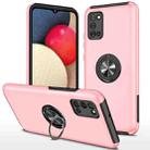 For Samsung Galaxy A02s US Version PC + TPU Shockproof Magnetic Protective Case with Invisible Ring Holder(Rose Gold) - 1