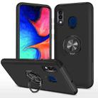 For Samsung Galaxy A20 / A30 PC + TPU Shockproof Magnetic Protective Case with Invisible Ring Holder(Black) - 1