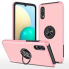 For Samsung Galaxy A02 EU Version PC + TPU Shockproof Magnetic Protective Case with Invisible Ring Holder(Rose Gold) - 1