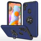 For Samsung Galaxy A11 PC + TPU Shockproof Magnetic Protective Case with Invisible Ring Holder(Blue) - 1