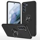 For Samsung Galaxy S21 FE PC + TPU Shockproof Magnetic Protective Case with Invisible Ring Holder(Black) - 1