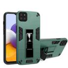 For Samsung Galaxy A22 5G 2 in 1 PC + TPU Shockproof Protective Case with Invisible Holder(Dark Green) - 1