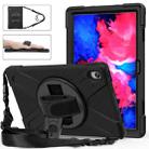 For Lenovo XiaoXin Pad 11 / Pad 11 Plus 2021 / Pad 2022 TB-J606F/J607F/J616F Shockproof Colorful Silicone + PC Protective Case with Holder & Hand Strap & Shoulder Strap(Black) - 1