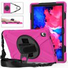 For Lenovo XiaoXin Pad 11 / Pad 11 Plus 2021 / Pad 2022 TB-J606F/J607F/J616F Shockproof Colorful Silicone + PC Protective Case with Holder & Hand Strap & Shoulder Strap(Rose Red) - 1