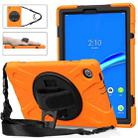 For Lenovo Tab M10 Plus TB-X606F Shockproof Colorful Silicone + PC Protective Case with Holder & Hand Strap & Shoulder Strap(Orange) - 1