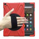 For Amazon Kindle Fire HD10 2019 / 2018 / 2017 Shockproof Colorful Silicone + PC Protective Case with Holder & Hand Strap & Shoulder Strap(Red) - 1
