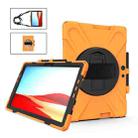For Microsoft Surface Pro X / Pro X 2021 Shockproof Colorful Silicone + PC Protective Case with Holder & Hand Strap & Shoulder Strap & Pen Slot(Orange) - 1