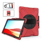 For Microsoft Surface Pro X / Pro X 2021 Shockproof Colorful Silicone + PC Protective Case with Holder & Hand Strap & Shoulder Strap & Pen Slot(Red) - 1