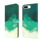 Watercolor Pattern Horizontal Flip Leather Case with Holder & Card Slot & Wallet For iPhone 8 Plus & 7 Plus(Cyan Green) - 1