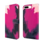 Watercolor Pattern Horizontal Flip Leather Case with Holder & Card Slot & Wallet For iPhone 8 Plus & 7 Plus(Berry Color) - 1