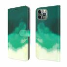 Watercolor Pattern Horizontal Flip Leather Case with Holder & Card Slot & Wallet For iPhone 11 Pro(Cyan Green) - 1