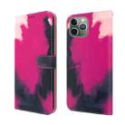 Watercolor Pattern Horizontal Flip Leather Case with Holder & Card Slot & Wallet For iPhone 11 Pro(Berry Color) - 1