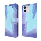 For iPhone 12 mini Watercolor Pattern Horizontal Flip Leather Case with Holder & Card Slot & Wallet (Winter Snow) - 1