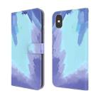 For iPhone X / XS Watercolor Pattern Horizontal Flip Leather Case with Holder & Card Slot & Wallet(Winter Snow) - 1