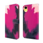 For iPhone XR Watercolor Pattern Horizontal Flip Leather Case with Holder & Card Slot & Wallet(Berry Color) - 1