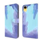 For iPhone XR Watercolor Pattern Horizontal Flip Leather Case with Holder & Card Slot & Wallet(Winter Snow) - 1