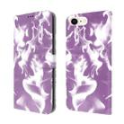 For iPhone SE 2022 / SE 2020 / 8 / 7 Cloud Fog Pattern Horizontal Flip Leather Case with Holder & Card Slot & Wallet(Purple) - 1