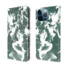 For iPhone 12 Pro Max Cloud Fog Pattern Horizontal Flip Leather Case with Holder & Card Slot & Wallet(Dark Green) - 1