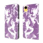 For iPhone XR Cloud Fog Pattern Horizontal Flip Leather Case with Holder & Card Slot & Wallet(Purple) - 1