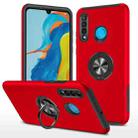 For Huawei P30 Lite PC + TPU Shockproof Magnetic Protective Case with Invisible Ring Holder(Red) - 1