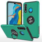 For Huawei P30 Lite PC + TPU Shockproof Magnetic Protective Case with Invisible Ring Holder(Dark Green) - 1