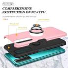 For Huawei Y7a PC + TPU Shockproof Magnetic Protective Case with Invisible Ring Holder(Rose Gold) - 2