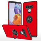 For LG Stylo 6 PC + TPU Shockproof Magnetic Protective Case with Invisible Ring Holder(Red) - 1