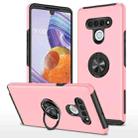 For LG Stylo 6 PC + TPU Shockproof Magnetic Protective Case with Invisible Ring Holder(Rose Gold) - 1