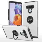 For LG Stylo 6 PC + TPU Shockproof Magnetic Protective Case with Invisible Ring Holder(Silver) - 1