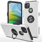 For Motorola Moto G9 Power PC + TPU Shockproof Magnetic Protective Case with Invisible Ring Holder(Silver) - 1