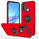 For OPPO A53 PC + TPU Shockproof Magnetic Protective Case with Invisible Ring Holder(Red) - 1
