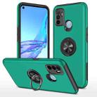 For OPPO A53 PC + TPU Shockproof Magnetic Protective Case with Invisible Ring Holder(Dark Green) - 1