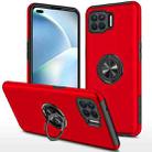 For OPPO A93 4G PC + TPU Shockproof Magnetic Protective Case with Invisible Ring Holder(Red) - 1