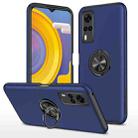 For vivo Y31 PC + TPU Shockproof Magnetic Protective Case with Invisible Ring Holder(Blue) - 1