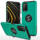 For Xiaomi Poco M3 PC + TPU Shockproof Magnetic Protective Case with Invisible Ring Holder(Dark Green) - 1