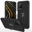 For Xiaomi Redmi Note9 4G PC + TPU Shockproof Magnetic Protective Case with Invisible Ring Holder(Black) - 1